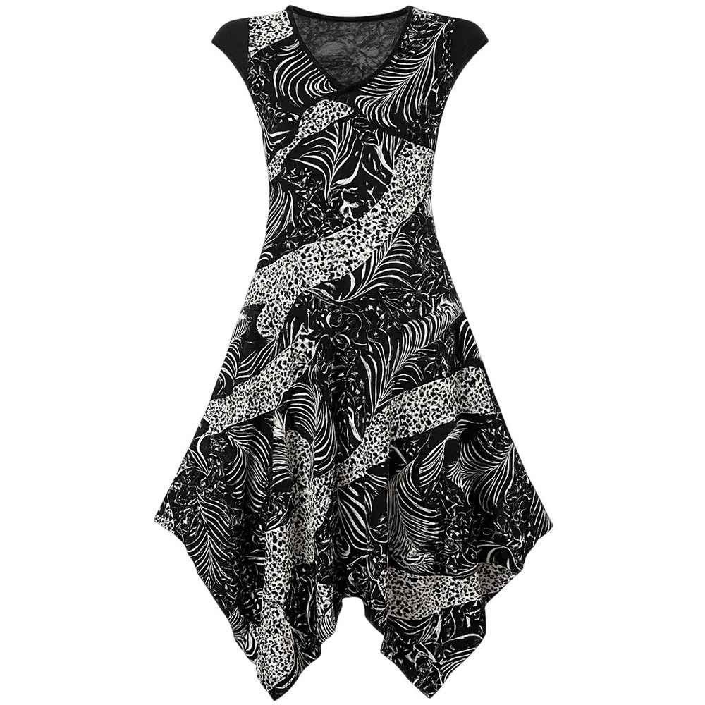 Unbranded Womens XS Asymmetrical Midi Dress Abstract Boho‎ Elegant Quiet Luxury